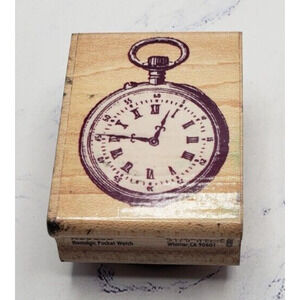 Rubber Stampede Nostalgic Pocket Watch A2528D Wood Mounted Rubber Stamp
